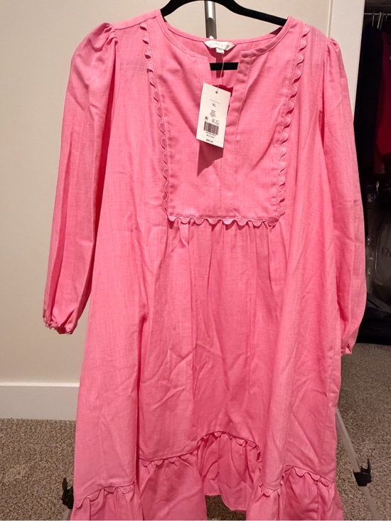crown & ivy Dresses & Skirts - Crown & Ivy Pink Ruffle Maxi Dress XL NWT